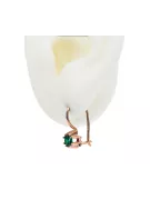 Earrings Vintage craft Emerald Original Vintage 14K Rose Gold vec053r